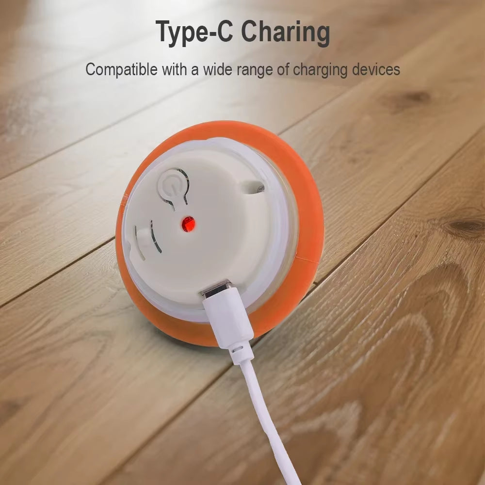 Interactive Automatic Rolling Ball Toy for Cats and Dogs with Faux Tail - Rechargeable Smart Electric Pet Training Device Imitating Mouse