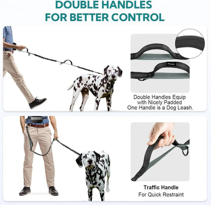 Pipidodo Hands-Free Dual Dog Leash with Waist Bag and Cushioned Pad – Effortless Walking for Two Dogs, Tangle-Free and Stress-Free