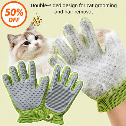 Professional Pet Grooming Glove for Cats and Dogs - Soft Silicone Brush for Daily Grooming, Deshedding, and Relaxing Massage, Reducing Loose Fur and Dirt for a Cleaner Home and Happier Pets