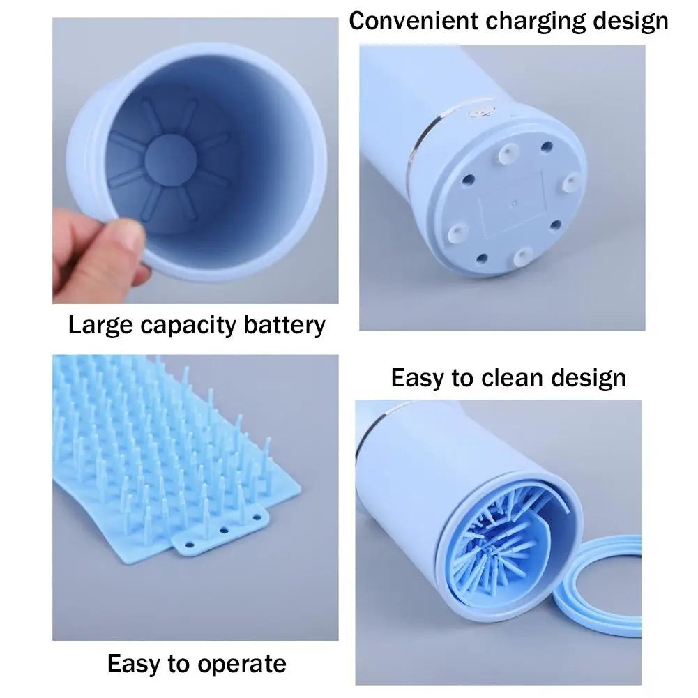 Automatic Portable Dog Paw Washer and Electric Massager for Small to Medium Pets, USB Rechargeable