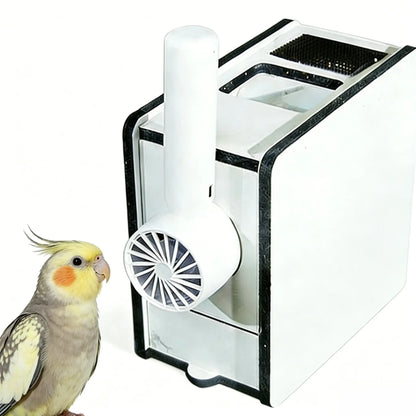 Electric Bird Seed Hull Separator with Portable Fan and USB Cable - Automatic Chaff Catcher for Parrots, Budgies, Cockatiels, and Canaries