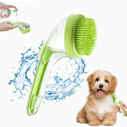 Professional Pet Bath Brush with Integrated Shampoo Dispenser for Dogs and Cats, Ergonomic Design, Gentle Massage Grooming Tool, User-Friendly Essential Bathing Accessory