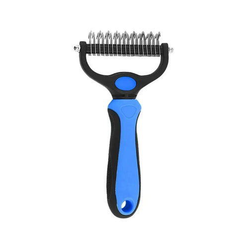 Professional Pet Dematting Undercoat Rake for Long-Haired Dogs and Cats, Double-Sided Grooming Comb for Loose Fur and Minor Tangles, Essential Tool for Routine Coat Care, Results May Vary by Coat Type