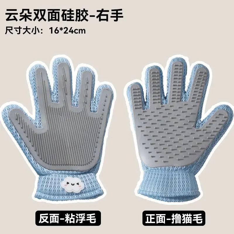 Professional Pet Grooming Glove for Cats and Dogs - Soft Silicone Brush for Daily Grooming, Deshedding, and Relaxing Massage, Reducing Loose Fur and Dirt for a Cleaner Home and Happier Pets