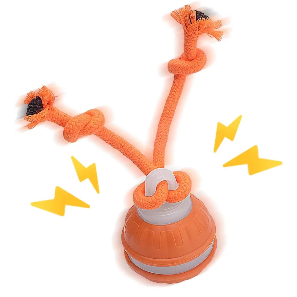 Interactive Automatic Rolling Ball Toy for Cats and Dogs with Faux Tail - Rechargeable Smart Electric Pet Training Device Imitating Mouse
