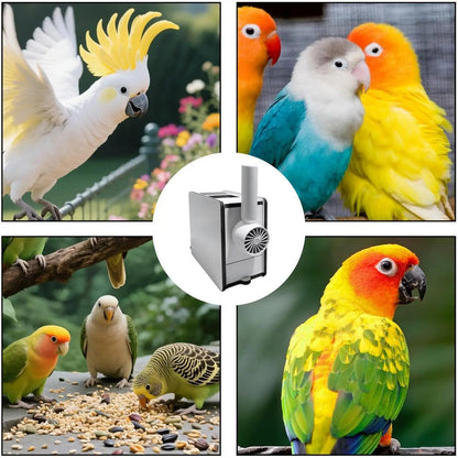Electric Bird Seed Hull Separator with Portable Fan and USB Cable - Automatic Chaff Catcher for Parrots, Budgies, Cockatiels, and Canaries