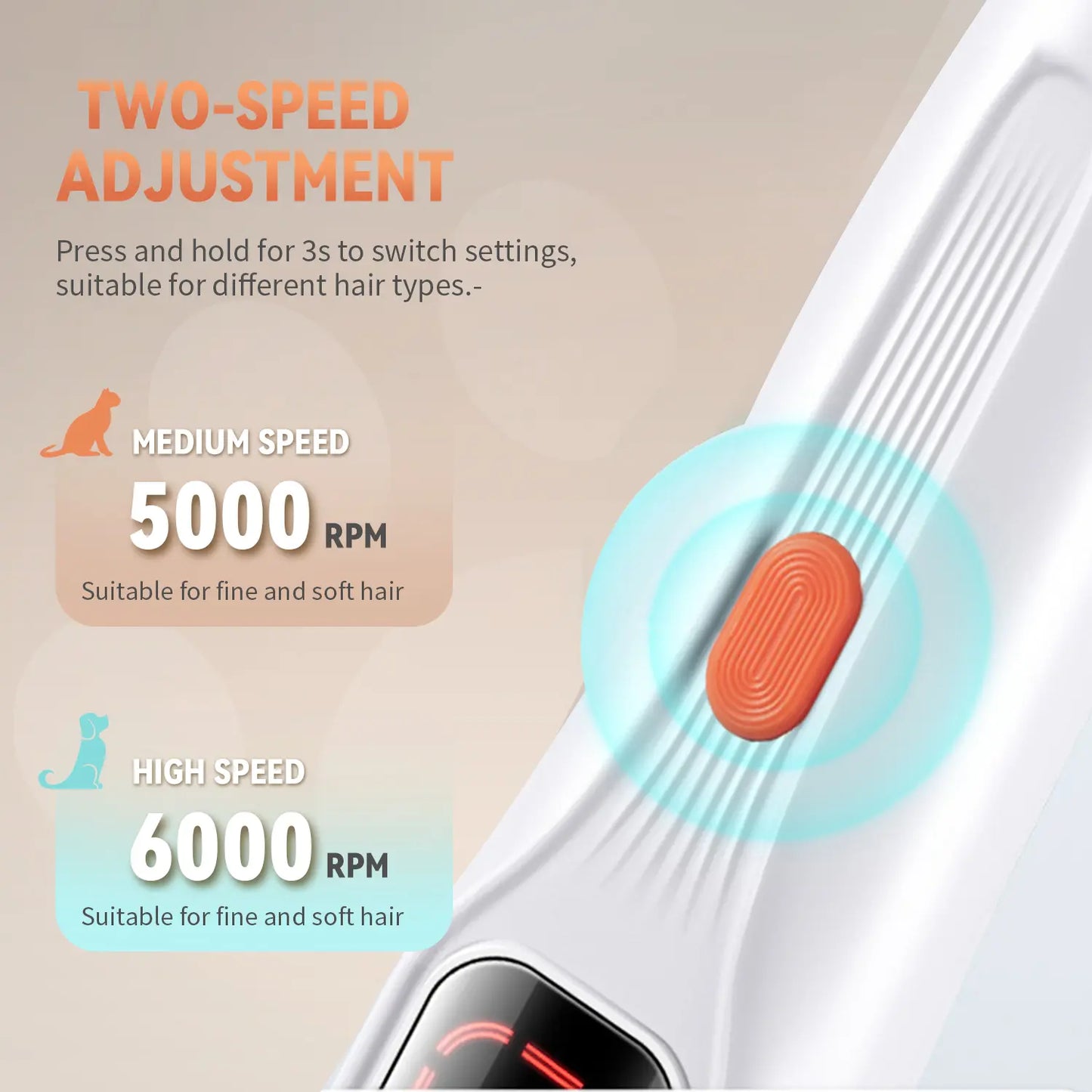 Pet Precision Hair Trimmer Kit - Rechargeable Dog Paw Trimmer with LED Light, Low Noise Dual-Speed Motor, Ideal for Small Dog and Cat Grooming, Waterproof Pet Grooming Tool