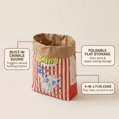 Premium Cat Hideout and Play Tunnel - Double-Layer Crinkle Bag for Indoor Kittens and Adults (29.53 x 13.78 Inches)