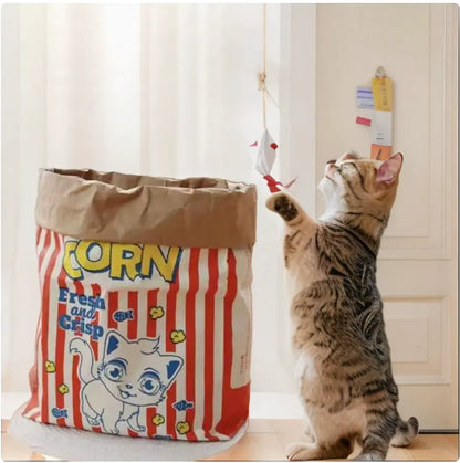 Premium Cat Hideout and Play Tunnel - Double-Layer Crinkle Bag for Indoor Kittens and Adults (29.53 x 13.78 Inches)