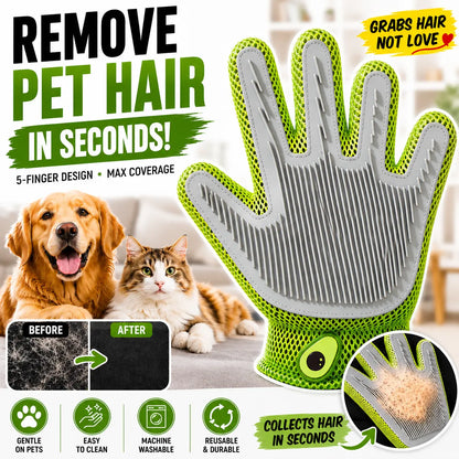 Professional Pet Grooming Glove for Cats and Dogs - Soft Silicone Brush for Daily Grooming, Deshedding, and Relaxing Massage, Reducing Loose Fur and Dirt for a Cleaner Home and Happier Pets