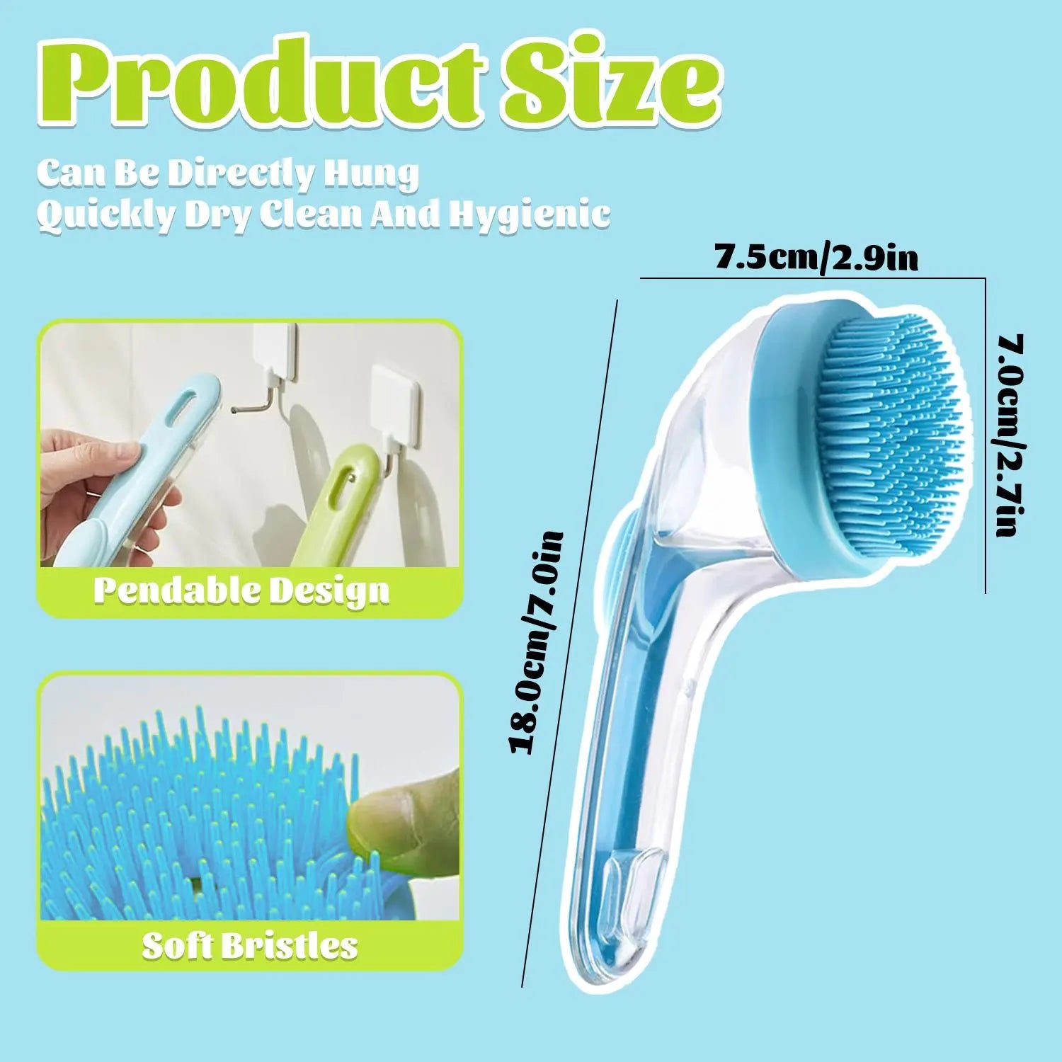 Pet Bath Brush with Shampoo Dispenser for Dogs and Cats - Ergonomic Handle, Gentle Massage Grooming Tool, Easy to Use, Essential Bathing Supply