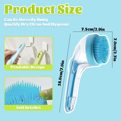 Pet Bath Brush with Shampoo Dispenser for Dogs and Cats - Ergonomic Handle, Gentle Massage Grooming Tool, Easy to Use, Essential Bathing Supply