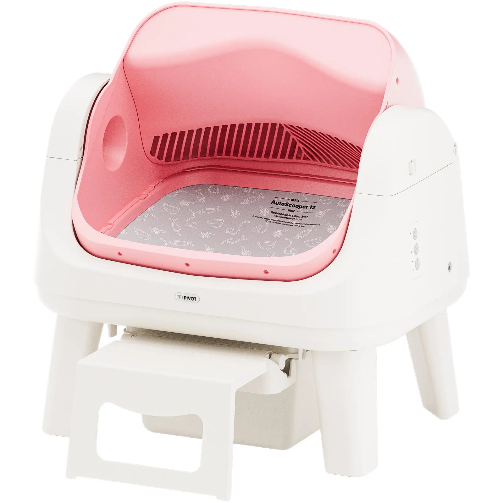 Petpivot Autoscooper 12 Lite Open Top Self-Cleaning Cat Litter Box with Advanced Safety Sensors and Senior-Friendly Access Step