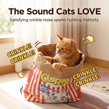 Premium Cat Hideout and Play Tunnel - Double-Layer Crinkle Bag for Indoor Kittens and Adults (29.53 x 13.78 Inches)