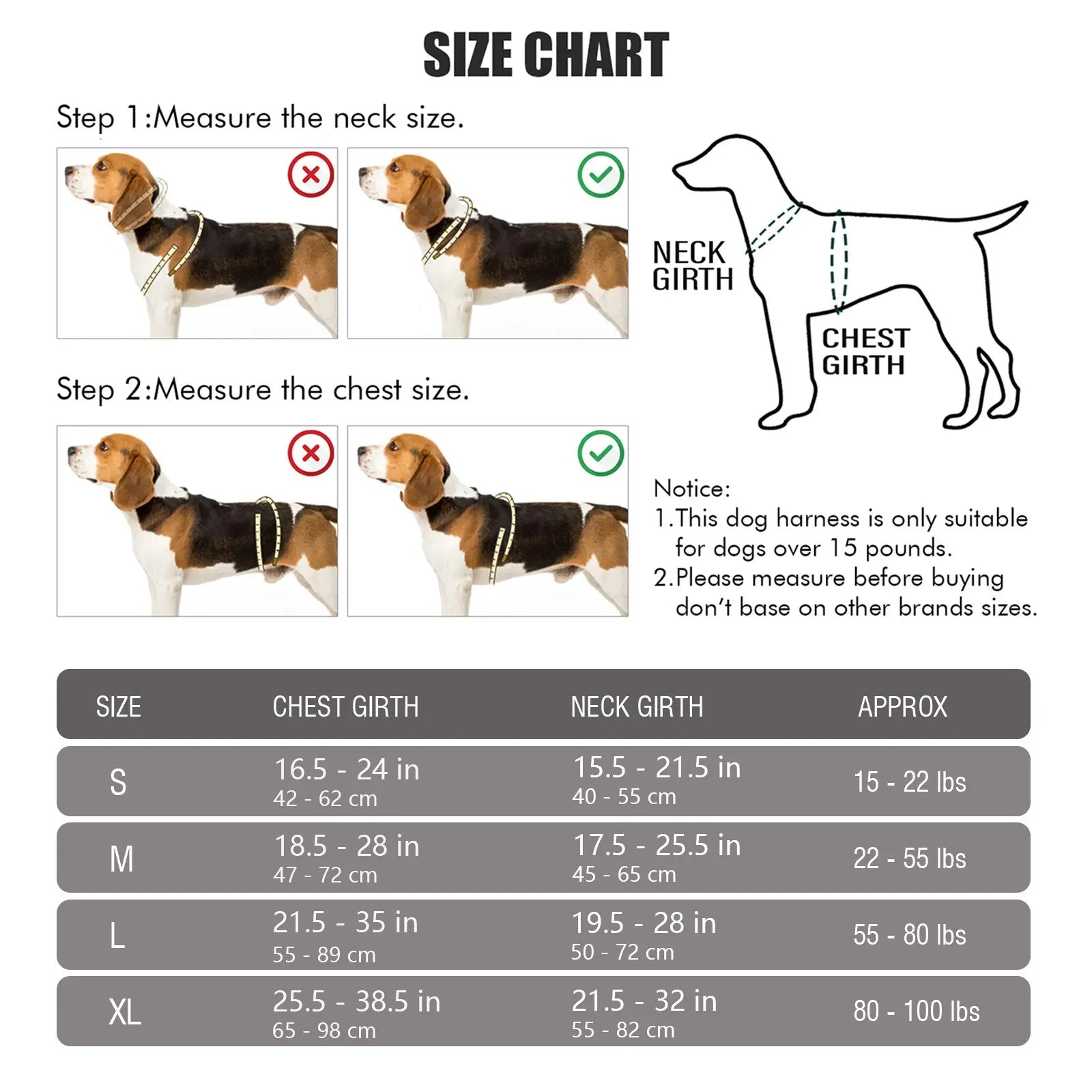 Durable Reflective Dog Harness with No-Pull Design, Adjustable Soft-Padded Vest, Dual Leash Clips, and Easy-Control Handle for Large Dogs