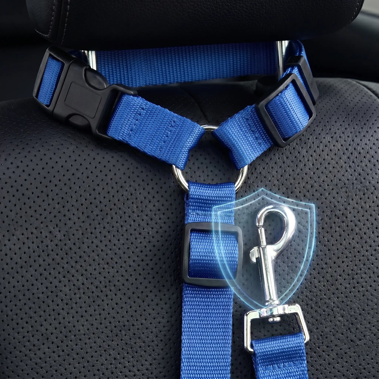 Adjustable Dog Car Safety Harness and Leash, Universal Fit for SUVs and Trucks, Includes Dual LED Retractable Chew Balls and Outdoor Interactive Bungee Toy