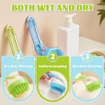 Pet Bath Brush with Shampoo Dispenser for Dogs and Cats - Ergonomic Handle, Gentle Massage Grooming Tool, Easy to Use, Essential Bathing Supply