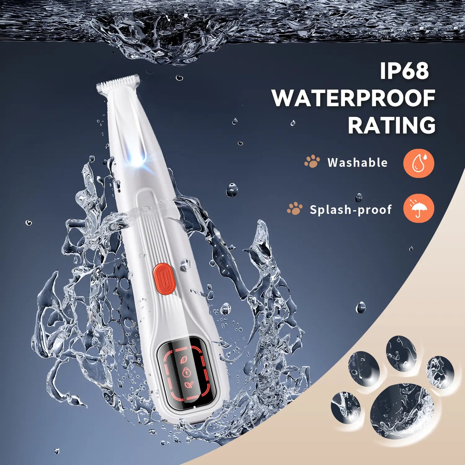 Pet Precision Hair Trimmer Kit - Rechargeable Dog Paw Trimmer with LED Light, Low Noise Dual-Speed Motor, Ideal for Small Dog and Cat Grooming, Waterproof Pet Grooming Tool